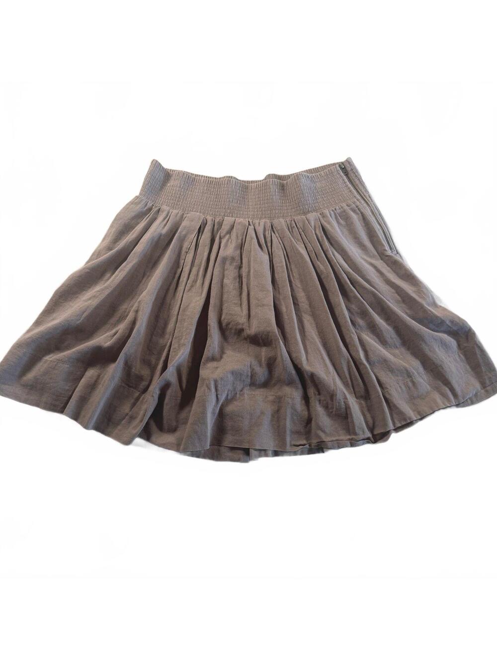 Banana Republic 100% Cotton Smocked Waist Skirt Grey Whimsigoth Twee Medium 2010